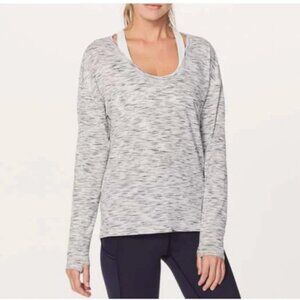 Lululemon Meant To Move Long Sleeve Tee‎ in Tiger Space Dye Black White No Size